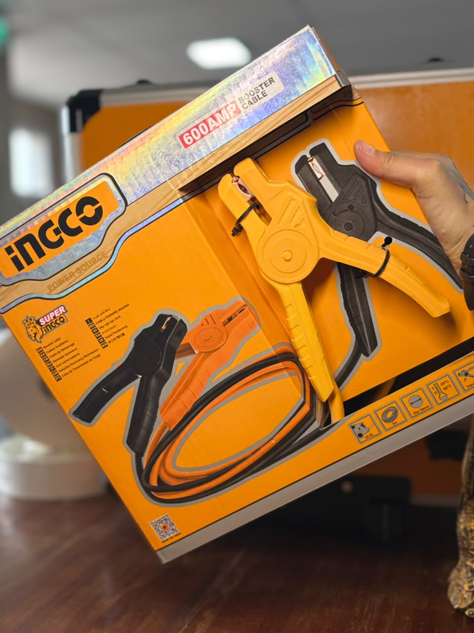 Cables de Arranque para Batería INGCO 600A – 3 Metros, Diámetro 10mm